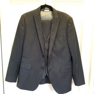 Three piece navy blue suit